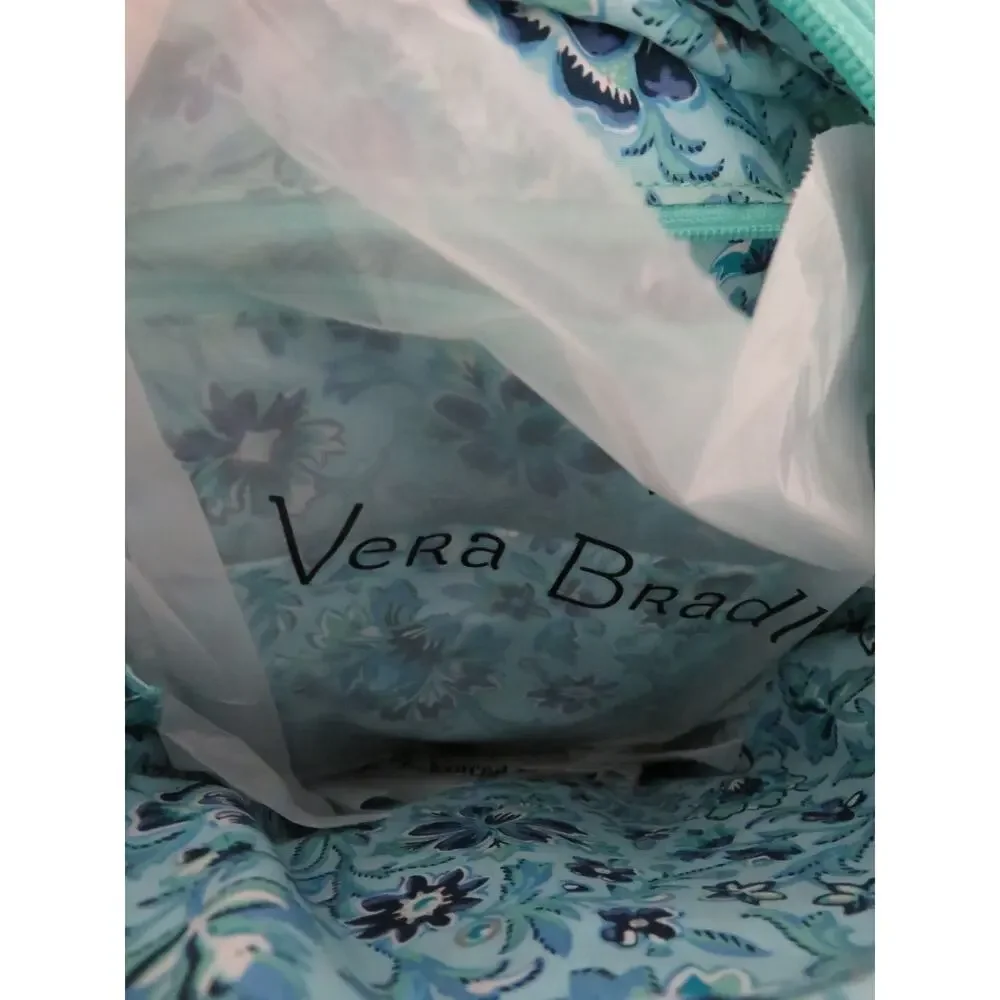Vera Bradley Turquoise Sky Utility Sling Backpack Recycled Cotton